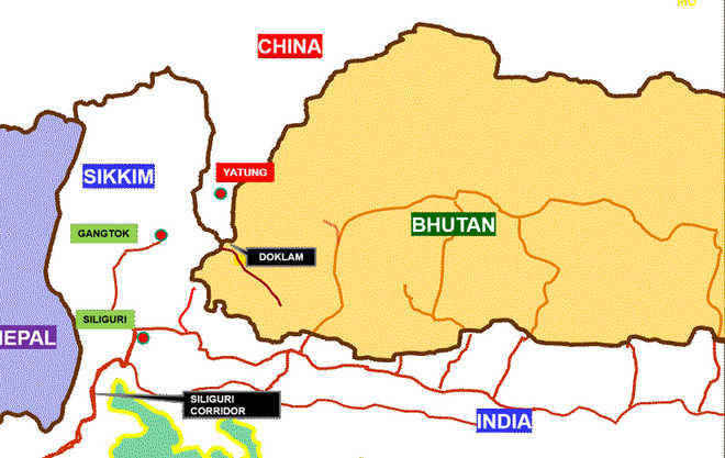 india china border dispute in doklam map